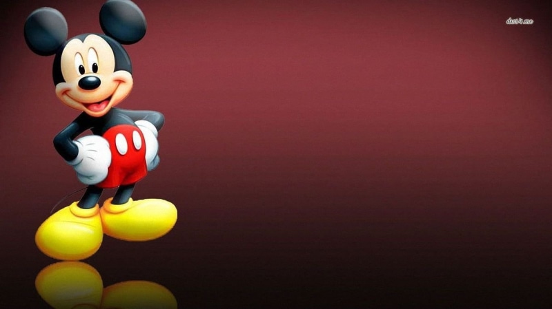 Disney, Mickey Mouse, fruit, sport, fun, representation, humor, indoors, animal, evil, mickey, colored background, toy, food and drink, red, copy space