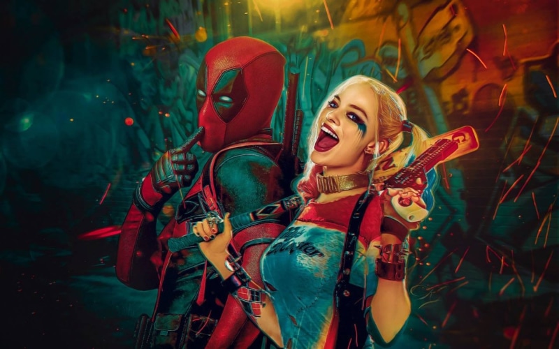 1080P, Harley Quinn, DC Comics, Deadpool, Marvel Comics