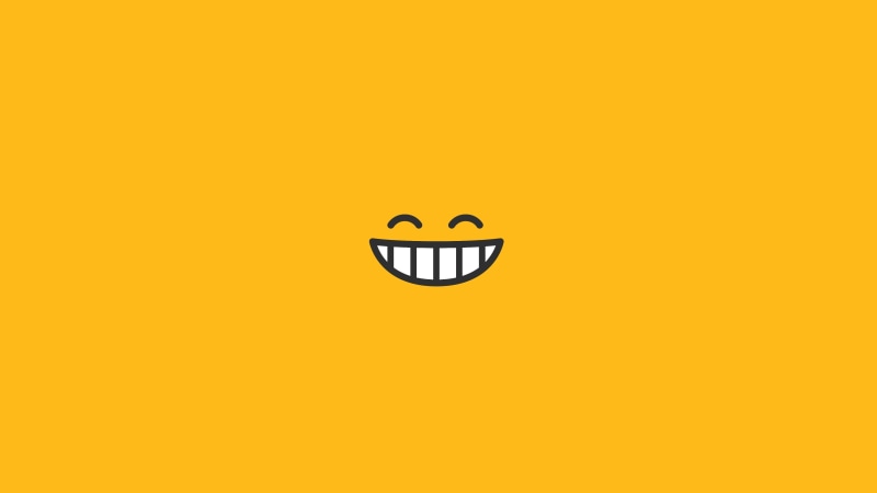 studio shot, smiley, yellow background, indoors, smiling, teeth, single object, creativity, copy space, fun, face, orange color, smile, cut out, anthropomorphic smiley face