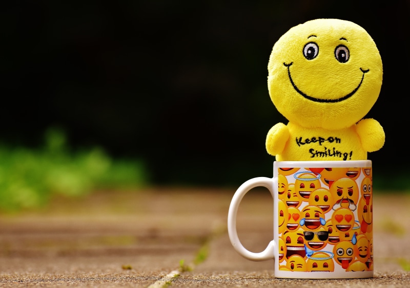 representation, happiness, floor, toy, luck, funny, face, copy space, emotions, mug, fun, all, happy, close-up, emoji, single object, yellow, cute, plush