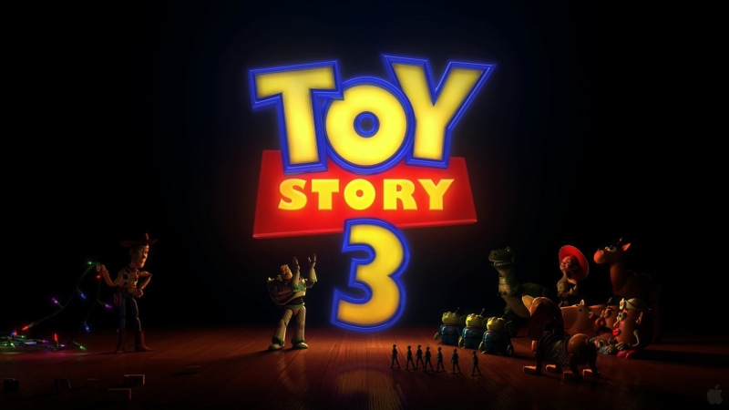 1080P, group of people, sign, movies, western script, human representation, text, women, Toy Story 3, dark, neon, light - natural phenomenon, representation