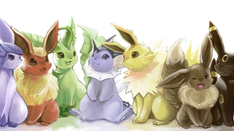 no people, Eeveelutions, evolutions, eevee, large group of objects, easter, isolated, art and craft, hat, rabbit - Animal, in a row, human representation