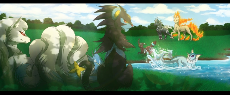 Luxray (Pokémon), Zebstrika (Pokémon), Pokémon, Vaporeon (Pokémon), Ninetales (Pokémon), 1080P, Eeveelutions, Rapidash (Pokémon), Umbreon (Pokémon), Shiny