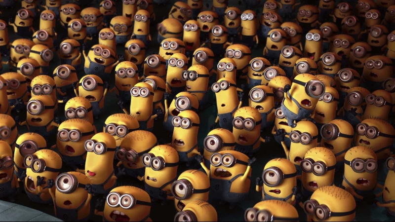 720P, arrangement, art and craft, Despicable Me, close-up, collection, in a row, indoors, retail display, sale, still life, abundance, minions, choice