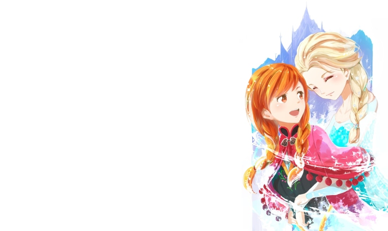 Frozen, sisters, Cold heart, 4K, minimalism, Elsa the Snow Queen, cartoon, Princess, Fairy Tales, Elsa, Anna, Princess Anna