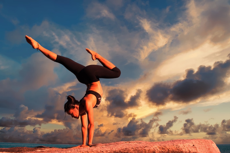 land, healthy Lifestyle, sunlight, tranquil scene, relaxation, exercising, beauty In Nature, nature, adult, beach, young women, sport, sports, jumping