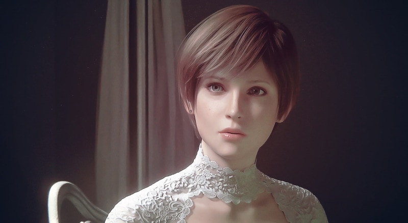 1080P, rebecca, fashion, chambers, innocence, looking at camera, adult, indoors, studio shot, women, Games, contemplation, residentevil, Resident Evil