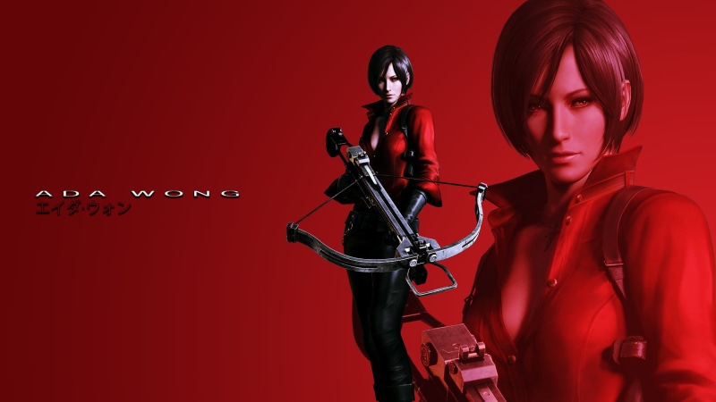 red, Ada Wong, technology, ada, 1080P, robot, studio shot, standing, young adult, three quarter length, females, communication, heroes, wong, red background