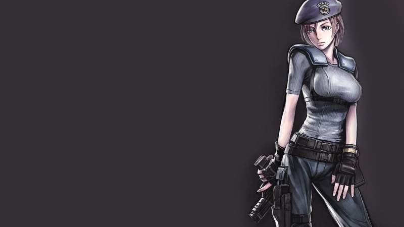 art, background, simple, Resident Evil, simple background, resident, video, hd, anime, 1080P, valentine, Jill Valentine, jill, games, evil