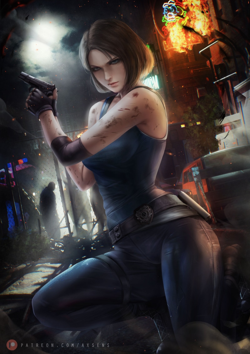 video game girls, Resident Evil, video game characters, Jill Valentine, portrait display, video games, fantasy girl, fan art, digital art, illustration