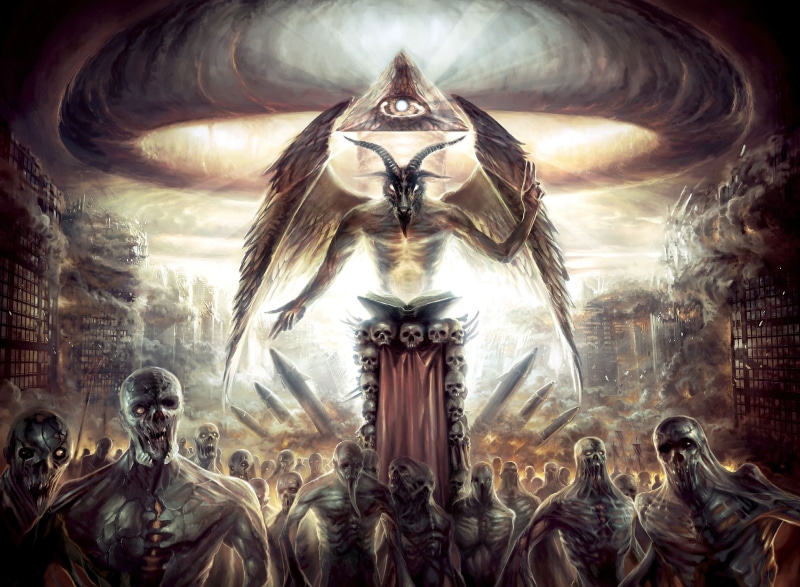 Satan, Job, death, statue, For, skull, 3540x2600 px, Dark, creativity, architecture, ornate, male likeness, heavy, place of worship, Deathcore, ceiling