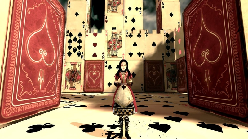 madness, playing, illustration, cards, hd, alice, 1080P, returns, video games, woman