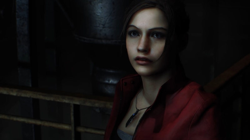 fashion, indoors, dark, Racoon City, Capcom, Claire Redfield, young adult, women, standing, adult, headshot, 4K, front view, beauty, young women, beautiful woman
