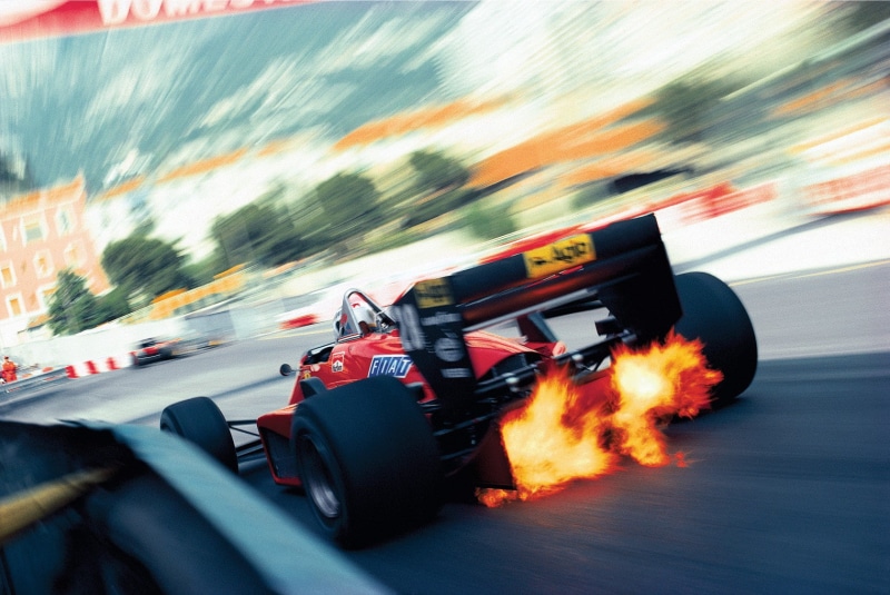 motion blur, monaco, racing, motorsports, blur, exposure, long, 720P, fire, ferrari, car, motion, long exposure