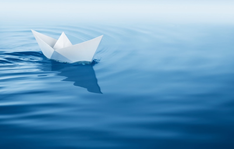 reflection, origami, nature, folded, white, floating on water, paper boat, sea, widescreen, white color, art and craft, HD, no people, floating