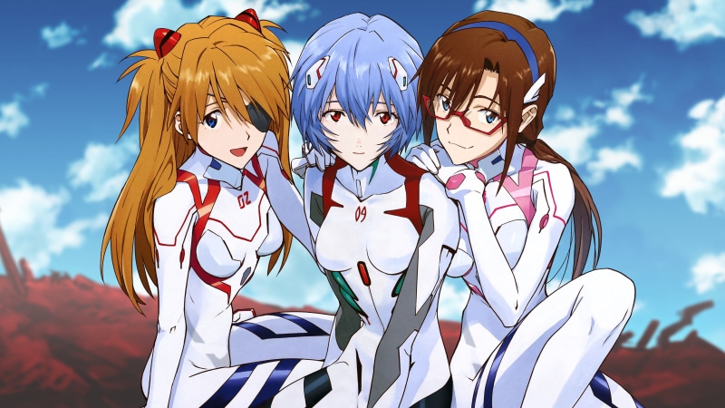 Asuka Langley Soryu, Makinami Mari Illustrious, anime girls, Neon Genesis Evangelion, plugsuit, Eva, Ayanami Rei, 4K, anime, evangelion: 3.0+1.0
