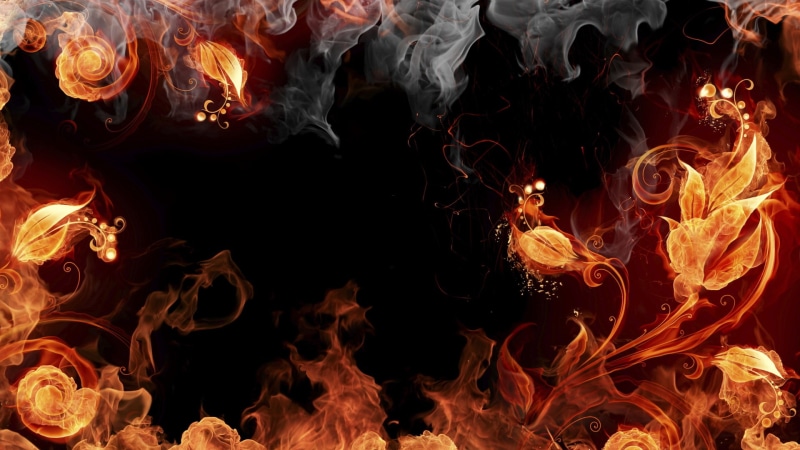 art, Burn, flames, hd, red, border, Flood, Fire, 1080P, abstract, Black
