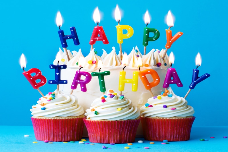 decoration, celebration, cupcake, candles, colorful, cupcakes, Birthday, cream, 4K, rainbow, Happy Birthday, colours, cake, candle