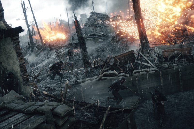communication, destruction, men, Battlefield 1, EA DICE, video games, fire - natural phenomenon, heat - temperature, winter, 2K, fire, accidents and disasters
