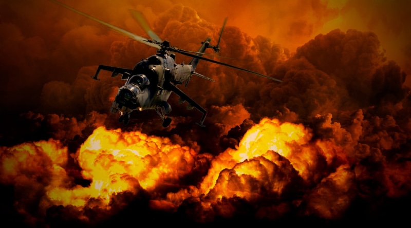 fighting, flame, weapons, heat, soldiers, army, crash, government, sky, natural disaster, transportation, nature, apocalypse, helicopter, blowing up, fatal