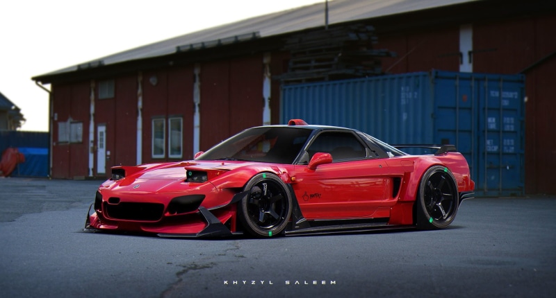 garage, 720P, land vehicle, day, built structure, sports car, no people, outdoors, red, house, architecture, transportation, vintage car, car, mode of transportation