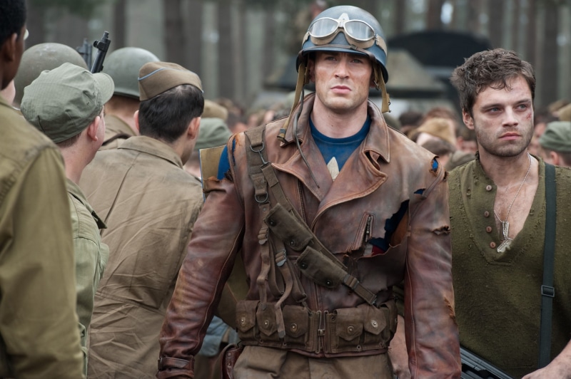 marching, The first avenger, adult, military, Bucky Barnes, 4K, day, comic, military uniform, war, fighting, army soldier, Captain America: The First Avenger