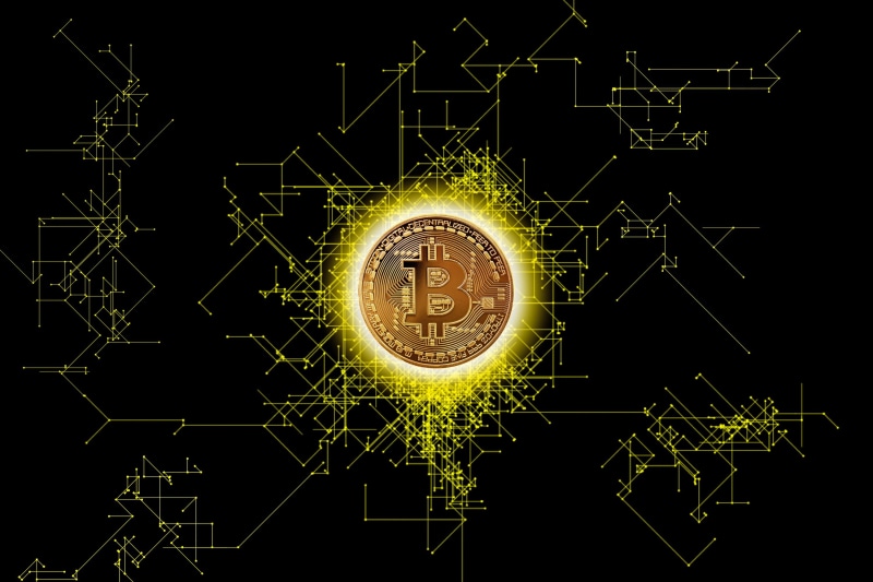 studio shot, glowing, connection, light, technology, sign, science, pattern, blockchain, currency, finance, nature, black background, illuminated, e-commerce