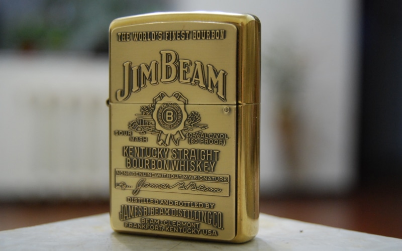 gold, 2K, jim, beam, lighter, zippo