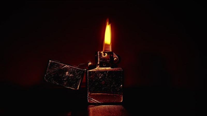 flip, burning, candle, indoors, 1080P, lighter, nature, scratches, fire, fire - natural phenomenon, heat - temperature, silver, close-up, illuminated