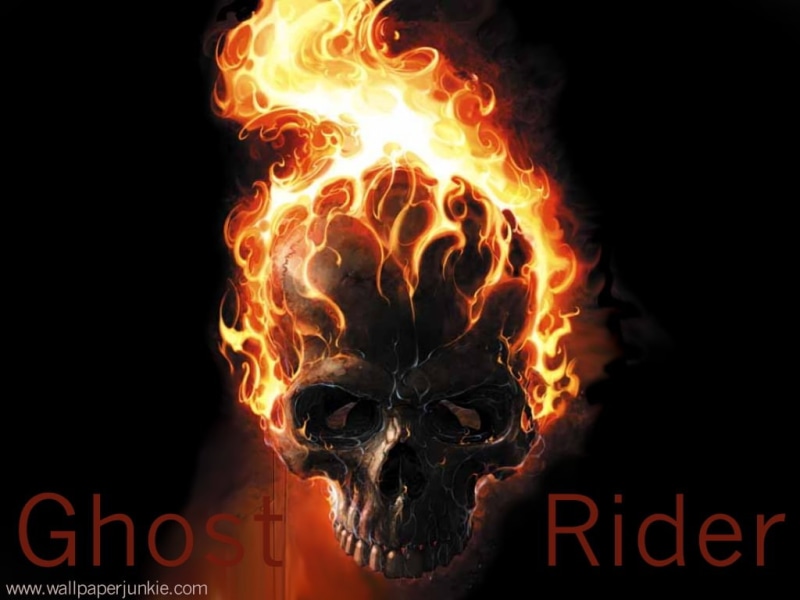 ghost, art, movies, entertainment, flames, hd, rider, 480P, skull, Ghost Rider Skull in Flames