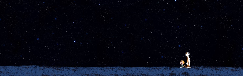 stars, simple background, starry night, dual monitors, Calvin and Hobbes, multiple display, 4K