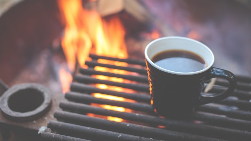 cup, fire - natural phenomenon, drink, campfire, food, fire, camping, mug, heat - temperature, snack, freshness, preparation, coffee cup, flame, outdoors