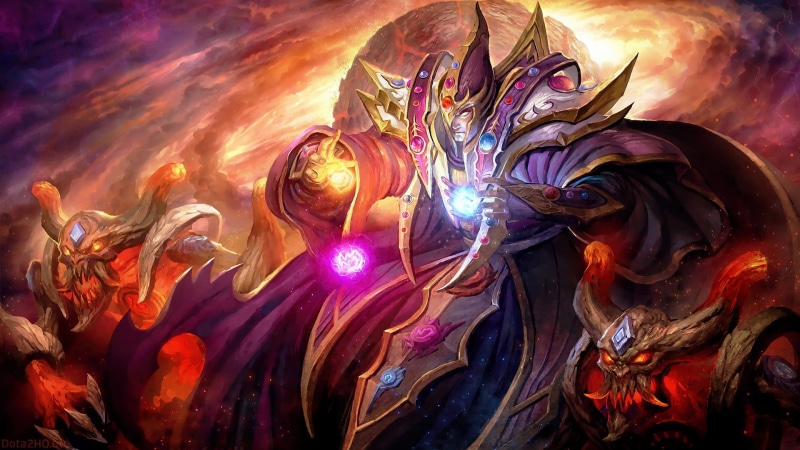 water, creativity, digital art, backgrounds, nature, art and craft, Invoker, Dota 2, multi colored, representation, motion, demon, wizard, digital