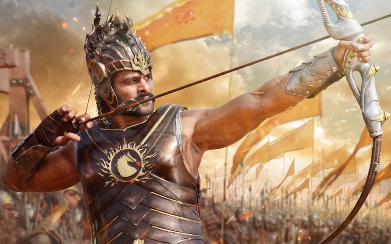 weapon, time, 1080P, outdoors, medieval, waist up, warrior - person, nature, beautiful people, headwear, Baahubali: The Beginning, architecture, skill