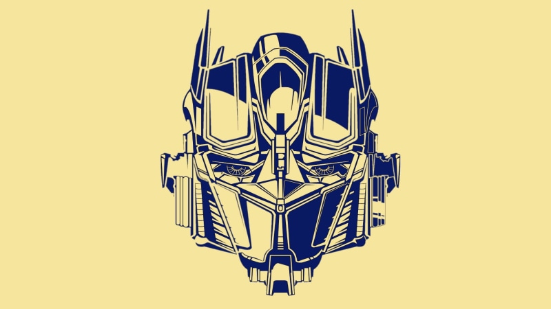 optimus, head, blue, sketch, 1080P, prime, transformers, yellow