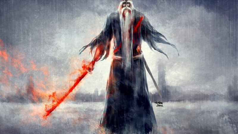 NanFe, 1080P, fire, rain, Genryūsai Shigekuni Yamamoto, sword, Bleach
