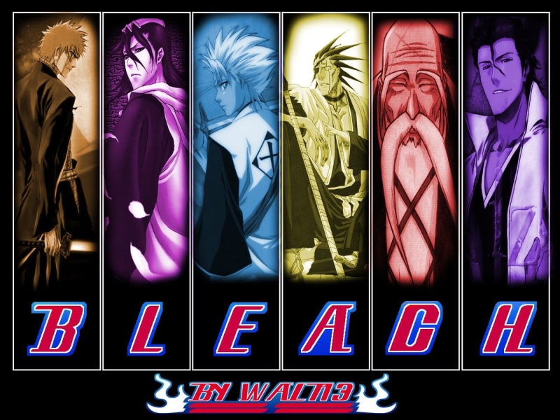 full frame, large group of objects, Tōshirō Hitsugaya, Kenpachi Zaraki, Ichigo Kurosaki, Genryūsai Shigekuni Yamamoto, purple, shopping, indoors, order
