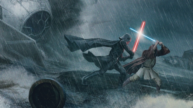Cape, Darth Vader, Lightsaber, men, Helmet, 1080P, Sith (Star Wars), painted image, painted, adult, Obi-Wan Kenobi, creativity, Blue Lightsaber, Rain