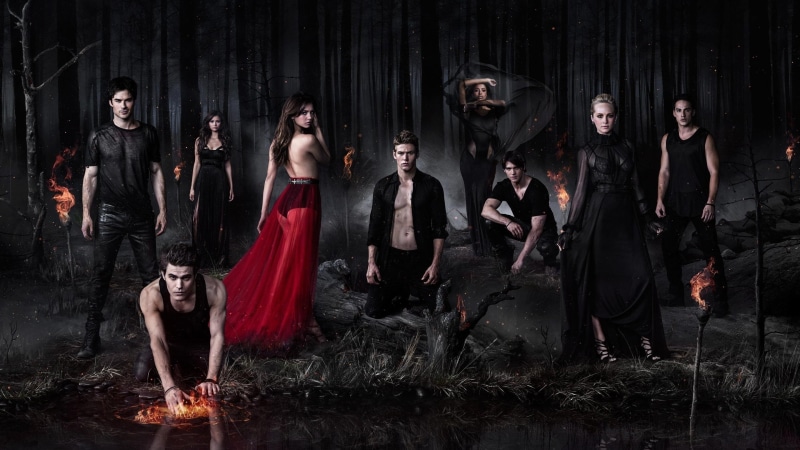 portrait, dirty, real people, Ian Somerhalder, full length, fashion, women, Damon Salvatore, men, young adult, 2K, Nina Dobrev, adult, looking at camera