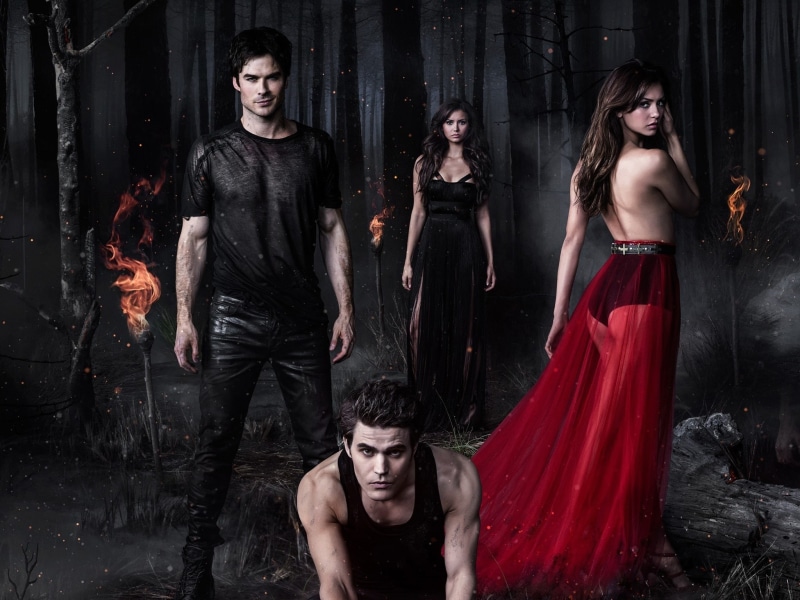 young men, vampire, outdoors, Paul Wesley, looking at camera, beautiful people, standing, people, fashion, young women, The Vampire Diaries