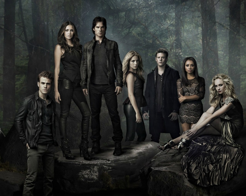 The Vampire Diaries (TV Series 2009–2017), women, front view, all, females, Nina Dobrev, 1080P, young adult, standing, fashion, portrait, togetherness