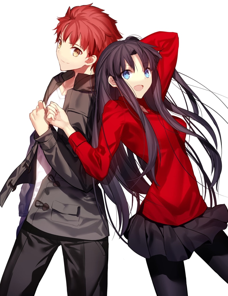 adult, young women, indoors, beautiful woman, clothing, motion, 1080P, women, Fate/Stay Night, red, cut out, Shirou Emiya, mask - disguise, Tohsaka Rin