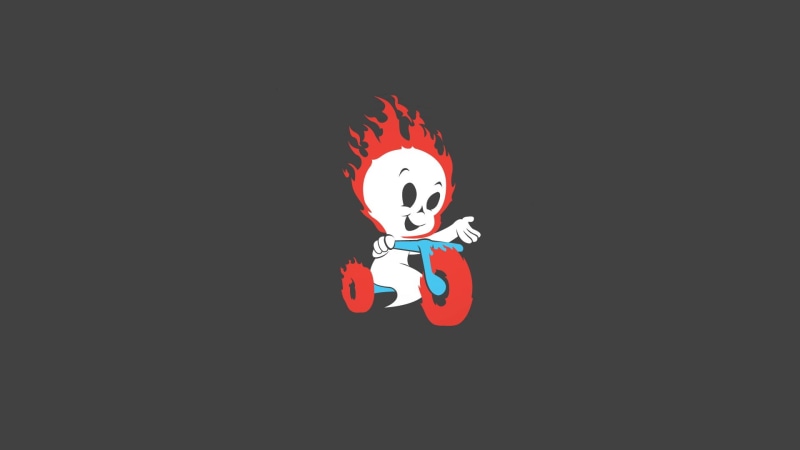 riding, tricycle, hd, illustration, 1080P, rider, ghost, cartoon/comic