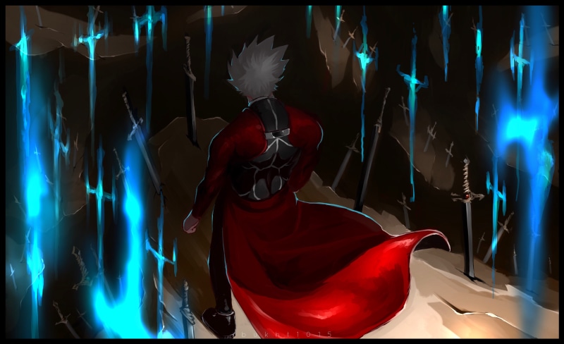Fate Series, White Hair, EMIYA, Archer (Fate/Stay Night), Fate/Stay Night: Unlimited Blade Works, 5K, Sword