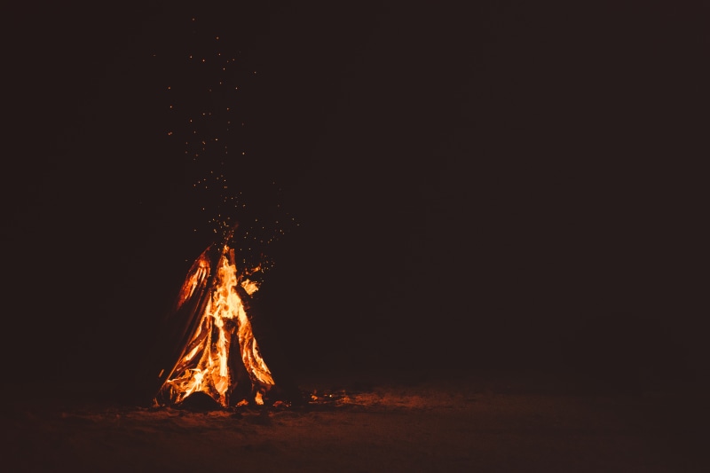 fire, wood, 5K, night, burning