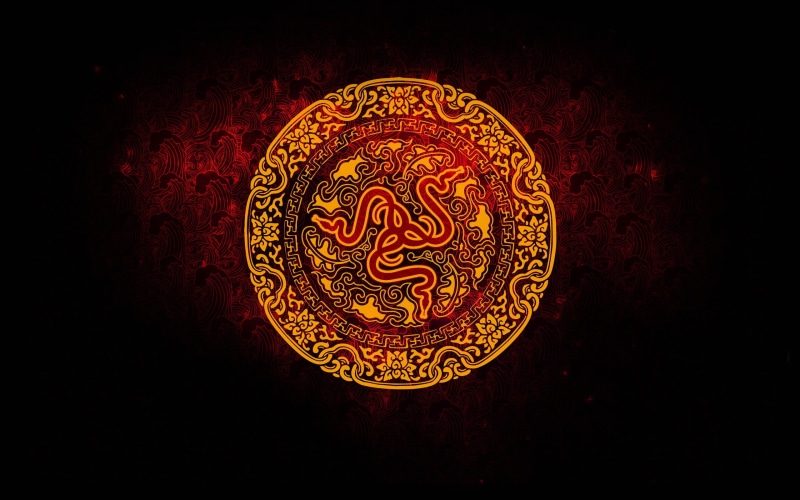 art and craft, black background, Razer, red, close-up, pattern, no people, religion, decoration, ancient civilization, artwork, studio shot, 2K, multi colored