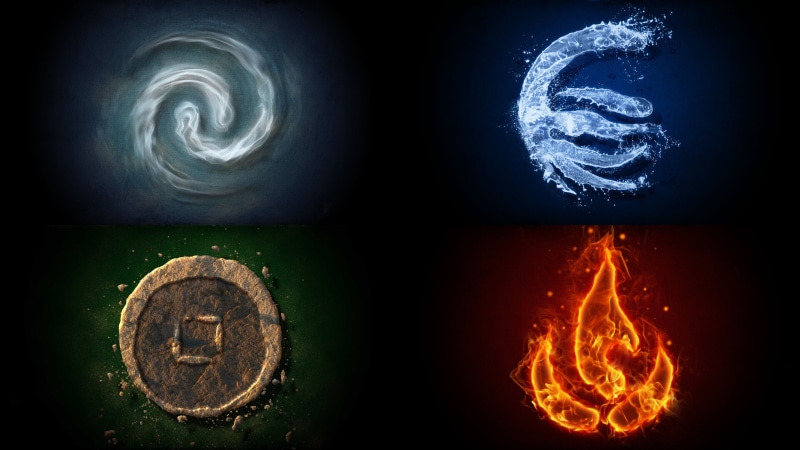 no people, panoramic, four, illuminated, nature, Avatar: The Last Airbender, night, fire - natural phenomenon, star - space, close-up, black background