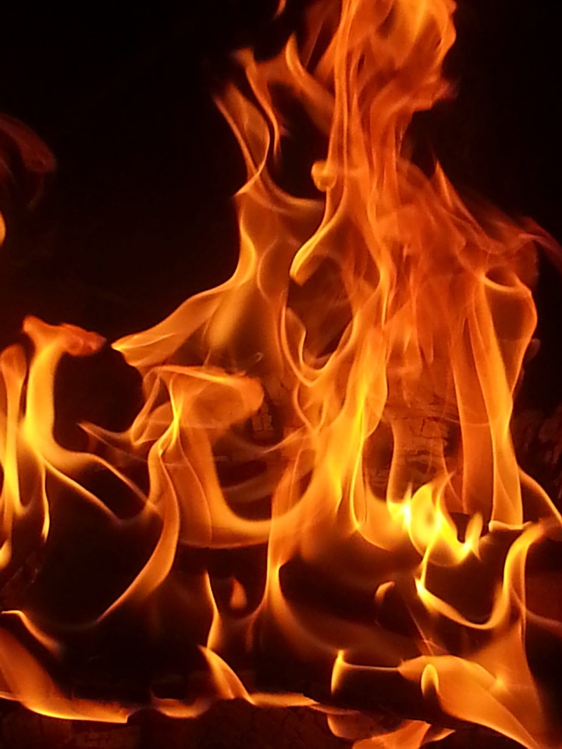 burning, night, glowing, orange color, danger, smoke - physical structure, 2K, ignited, heat - temperature, blaze, hot, fiery, burn, igniting, no people