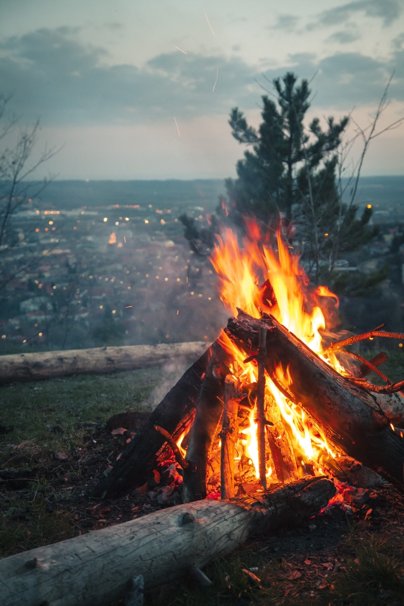 sunset, flame, heat - temperature, warmly, high, motion, environment, outdoors, fire - natural phenomenon, hiking, evening, fire, forest, ash, dusk, burnt