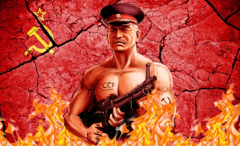 2K, USSR, Joseph Stalin, Cap, Machine gun, The Leader Of Communism